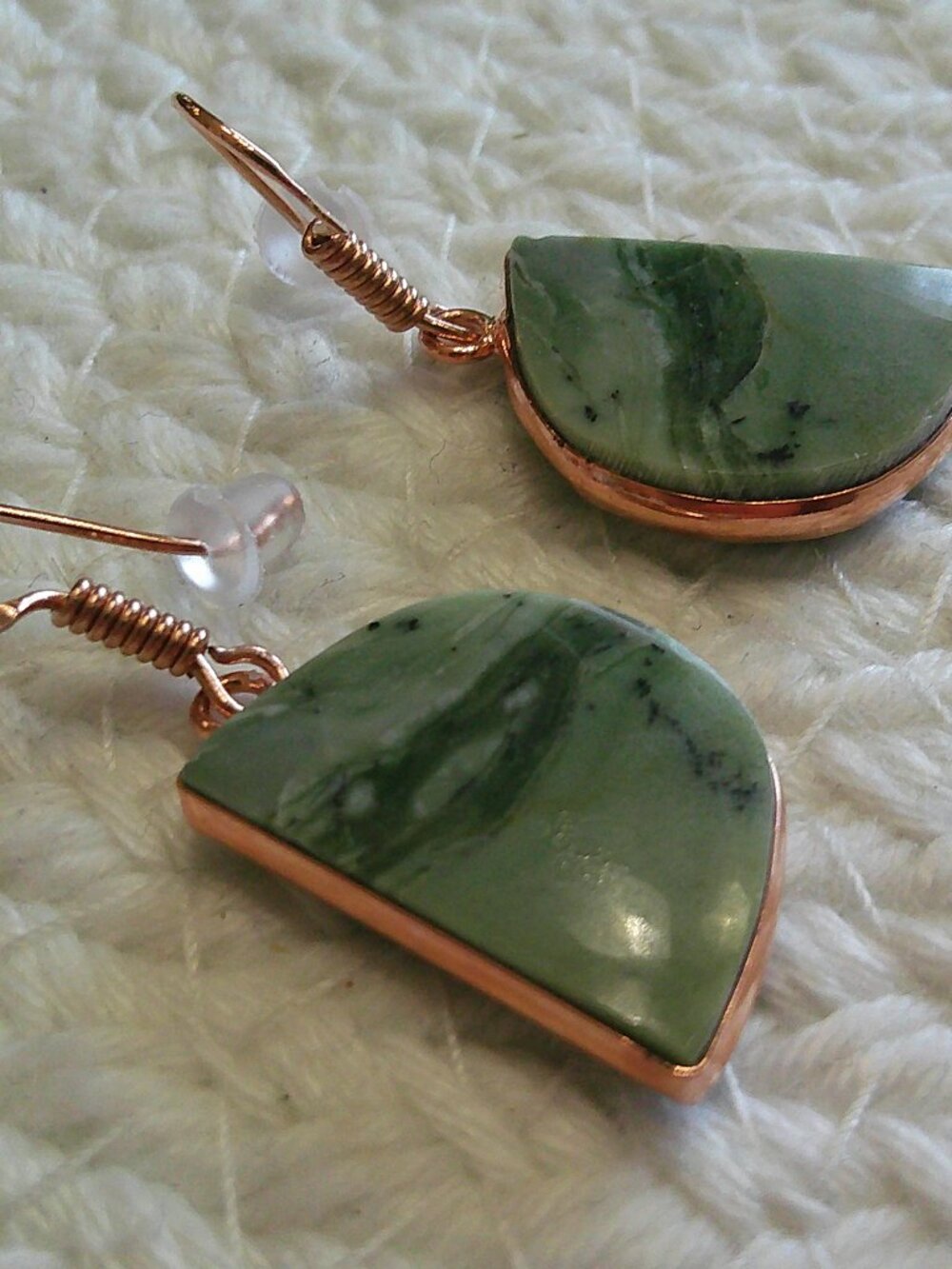 Beautiful LARSONITE Handmade Copper Dangle Earrings #88F